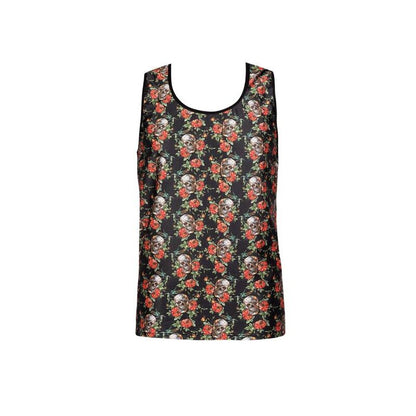 Anais Men - Roses &amp; Skulls Print Power Top, Size S