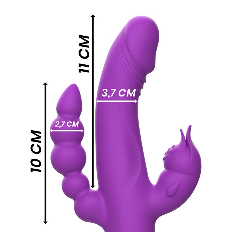 Intense Fun-Intenseô Casanova Vibrator Rabbit Silicone Triple Engine Purple