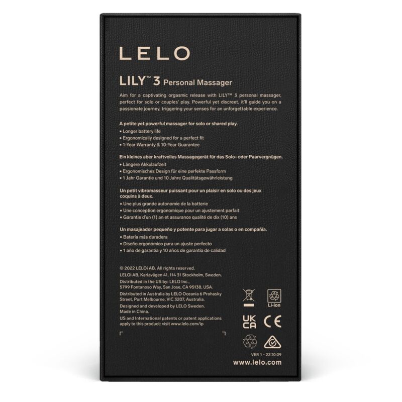 Lelo Lily 3 Personal Massager - Polar Green, Rechargeable, 10 Powerful Settings, Water Resistant