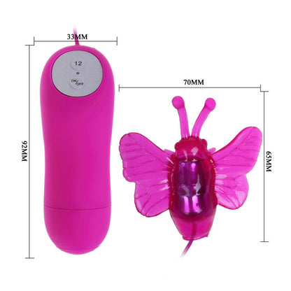 Baile Stimulating - Cute Secret 12 Speed ​​Butterfly Vibrating Massager, Purple, 2 AAA Batteries