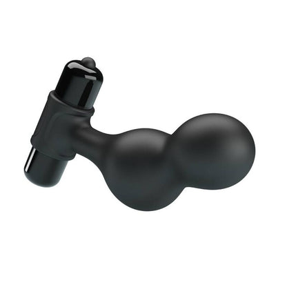 Mr Play - Vibrating Anal Plug with 10 Functions and Black Silicone - Package Size: 175*100*80