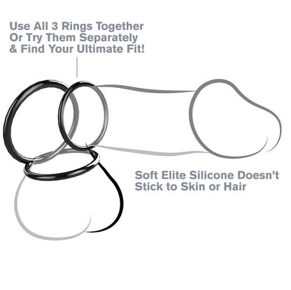 Fantasy C-Ringz - Set of 3 Silicone Resistance Rings for Strong Erections