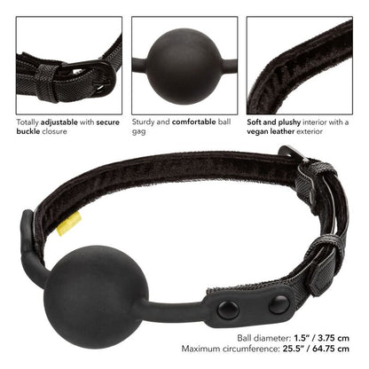 California Exotics - Boundless Ball Gag - BDSM Ball Gag with Silicone Ball and Vegan Leather Strap, Fully Adjustable