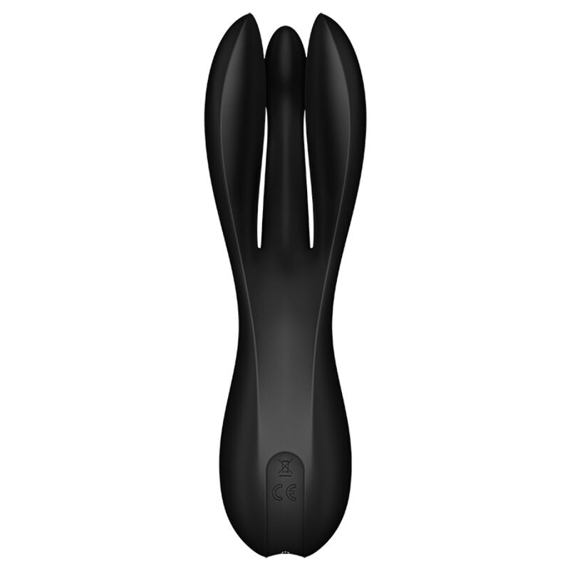 Satisfyer Vibrator - Threesome 2 Black, Vibrator with 3 Powerful Motors, Clitoral Stimulation, Water Resistant, Soft Silicone, 15 Year Warranty