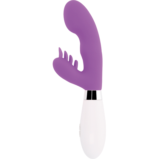 Glossy - Rabbit Elvis Violet, Silicone Vibrator with 10 Modes, 12cm, Works with 2 AAA Batteries