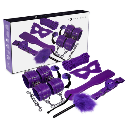 Experience - BDSM Fetish Kit Violet Series, 8 Pieces of Synthetic Leather