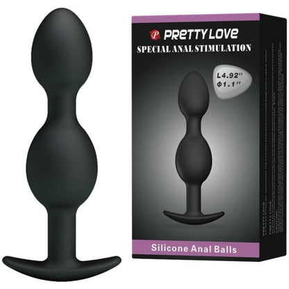 Pretty Love Bottom-  Bile Anale Din Silicon 12,5 Cm Negru