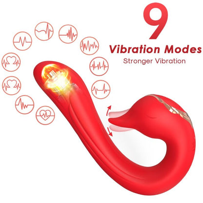 Armony Vibrators- Delfin Vibrator Multipoziție Și Efect De Căldură Roșu