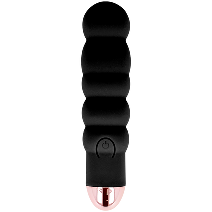 Dolce Vita - Six Black Rechargeable Vibrator with 7 Vibration Modes, Soft Silicone, 13cm Length