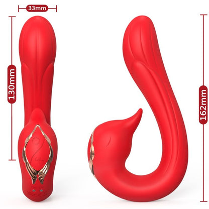 Armony Vibrators- Delfin Vibrator Multipoziție Și Efect De Căldură Roșu