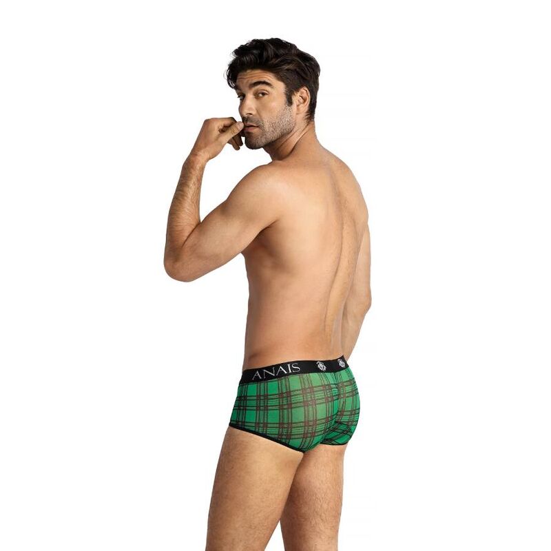 Anais Men's Boxer &amp; Brief - Magic Brief L, Sexy Checkered Soft Lycra Underpants, Green &amp; Black