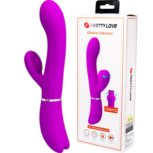 Pretty Love Flirtation - Clitoris Vibrator with 12 Vibration Functions, Memory Function and 4 Ripple Settings, Silicone, Purple Color, USB Rechargeable