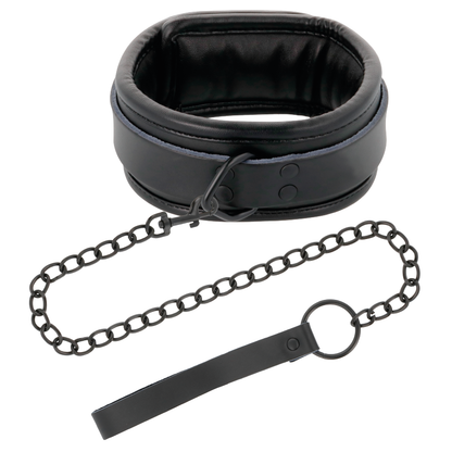 Darkness Bondage - Black Leather Handcuffs and Collar, Full Set, Adjustable