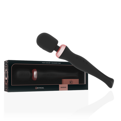 Rithual - Akasha Wand Rechargeable 2.0 Black, Flexible External Massager with 20 Vibration Modes, Waterproof, Dimensions: N/A