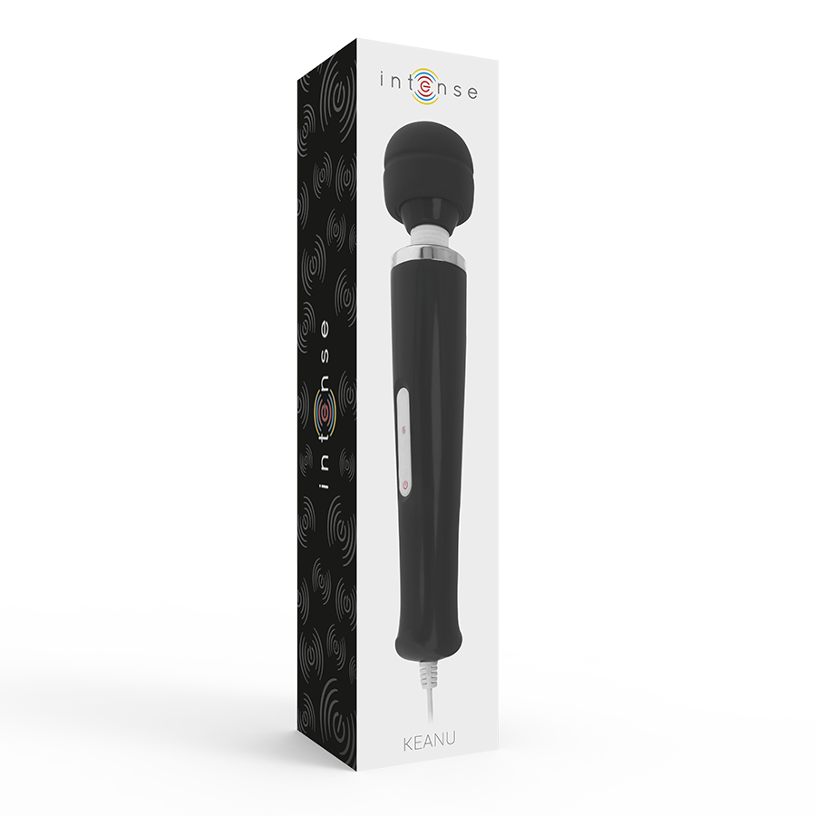 Intense Couples Toys Keanu Powerful Vibrating Massage Wand, 8 Modes, Black