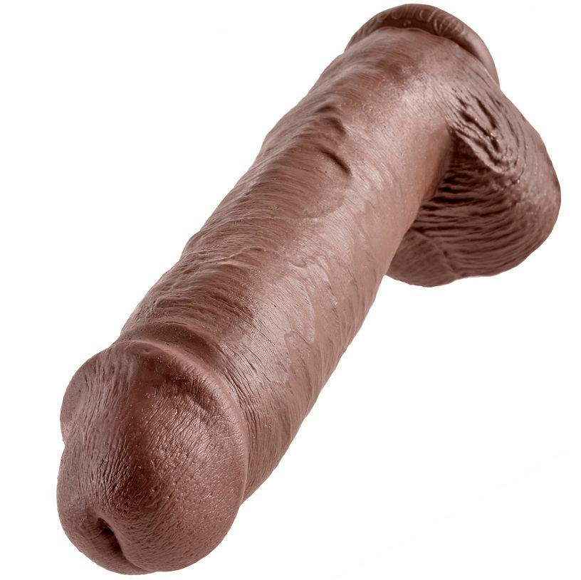 King Cock- Penis De 11" Maro Cu Bile De 28 Cm