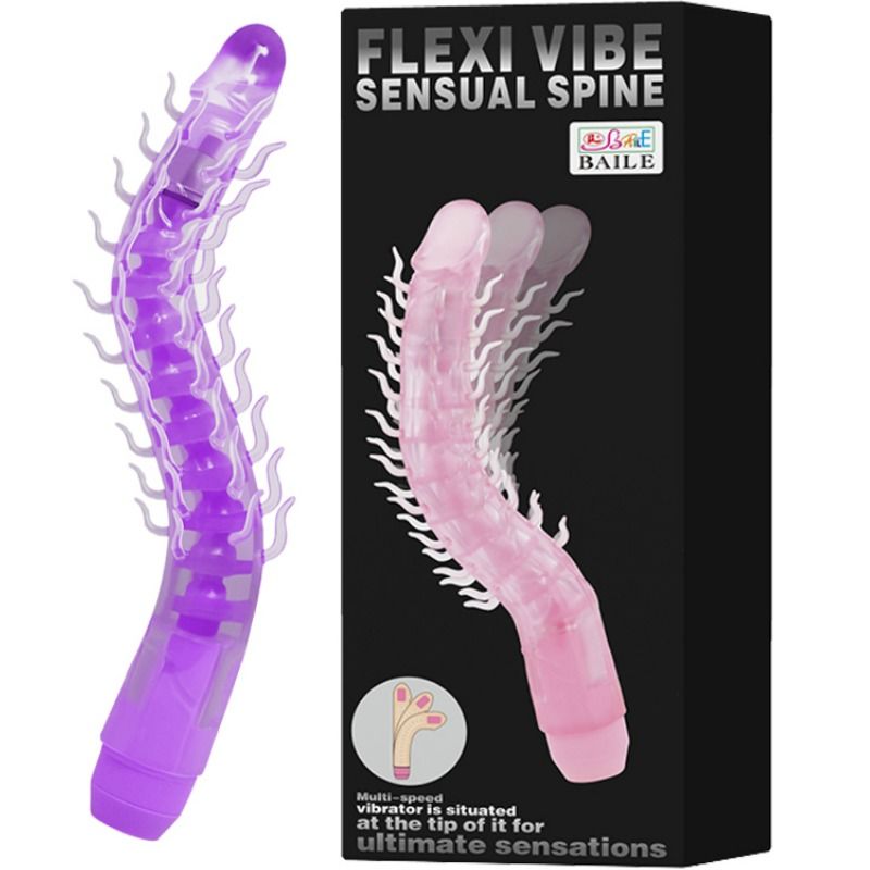 Baile Rotations-Flexi Vibe Sensual Spine Flexibil Vibrator Flexibil Violet 23,5 Cm