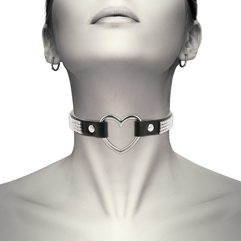 Coquette Accessories - Heart Vegan Leather Choker (Dimensions: 390mm L x 17mm W)