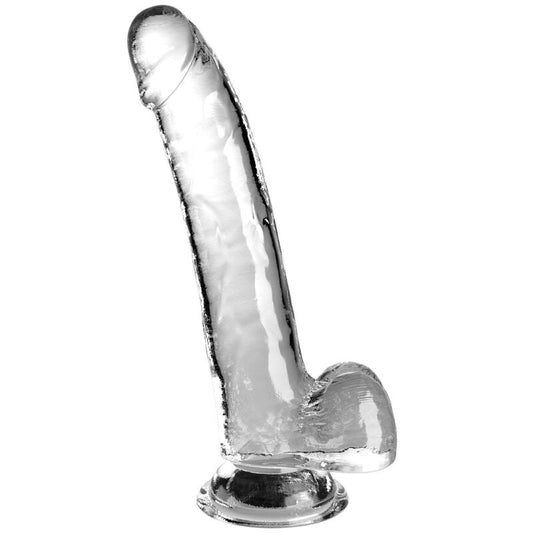 King Cock- Dildo Transparent Cu Testicule 20,3 Cm Transparent