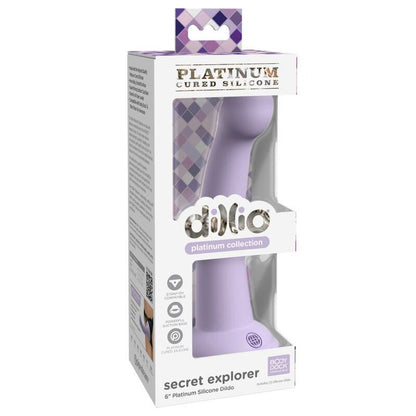 Dillio - Secret Explorer Dildo 15.24 cm Purple Silicone with Platinum