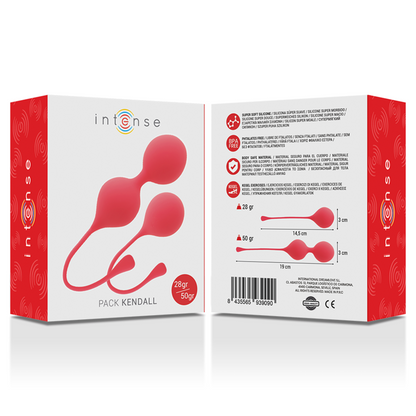 Intense Health &amp; Fun - Intense Pack Kendall Red, 100% High Quality Silicone Coated Chinese Kegel Balls