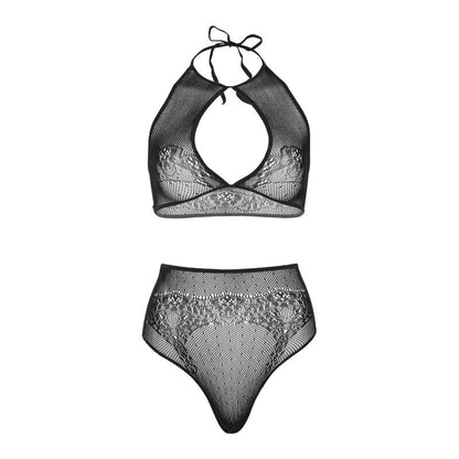 Leg Avenue Sets-  Set De Două Piese Halter Crop Top  Tanga Panty O Mărime