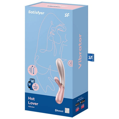 Satisfyer Hot Lover Vibrator with App Control, Heating Function, Body-Friendly Silicone, Pink-Beige