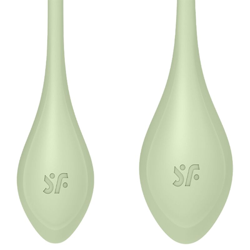 Satisfyer Balls - Ben Wa Yoni Power 2 Ball Training Set, Medical Silicone, 22g - 73g, Green