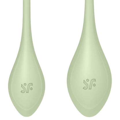 Satisfyer Balls - Ben Wa Yoni Power 2 Ball Training Set, Medical Silicone, 22g - 73g, Green