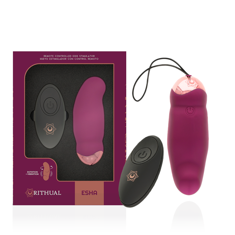 Rithual - Esha Egg Stimulator with Remote Control, Rotation and Vibration, 10 Vibration Modes, Rithual Color Design, USB Rechargeable