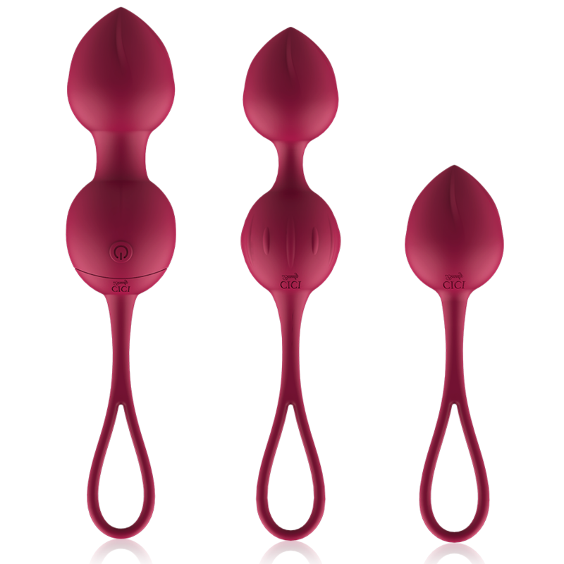 Cici Beauty - Set of 3 Premium Silicone Kegel Balls With 10 Vibration Modes and Remote Control