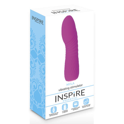 Inspire Essential - Myla Purple Rechargeable Vibrator, 11.8 cm, 12 Vibration Functions, Water Resistant, Hypoallergenic Silicone