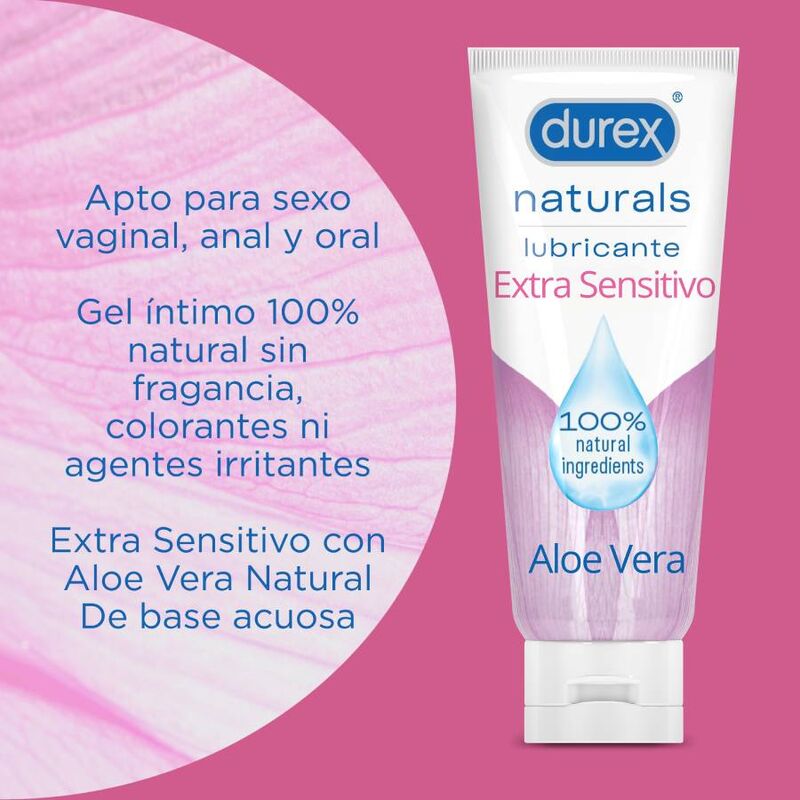 Durex Lubes - Naturals Extra Sensitive Lubricant with Aloe Vera, 100 ml