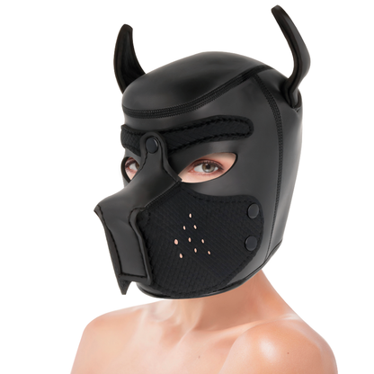 Darkness Bondage - Neoprene Dog Mask with Detachable Muzzle, Size: 56-58.5cm, Lightweight and Comfortable