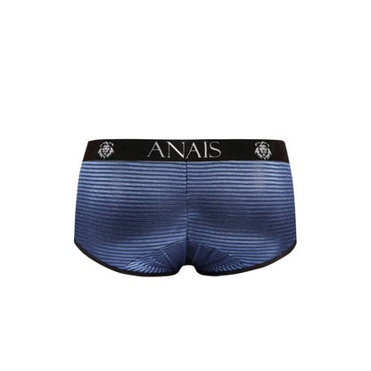 Anais Men - Navy XL Black Tulle Sports Briefs with Vertical Stripes