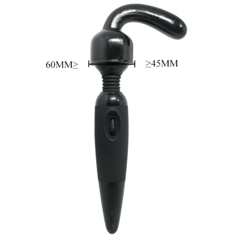 Baile Power Head - G-Spot Pleaser Massage Head With Interchangeable Wand, High Quality TPR Material, Color Black