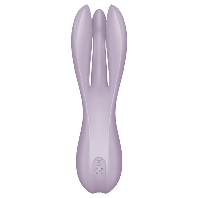 Satisfyer Vibrator Threesome 2 Purple - Clitoral Stimulation, 12 Vibration Programs, 3 Powerful Motors, Water Resistant, Soft Silicone, 15 Year Warranty