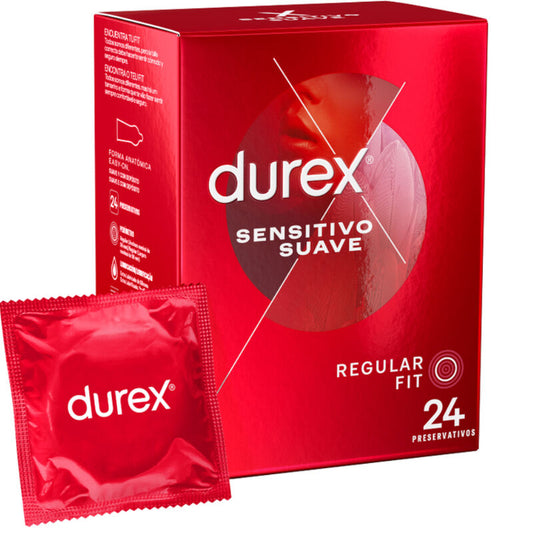 Durex - Soft And Sensitive 24 Units - Thin and Sensitive Condoms, Nominal Width 56 mm