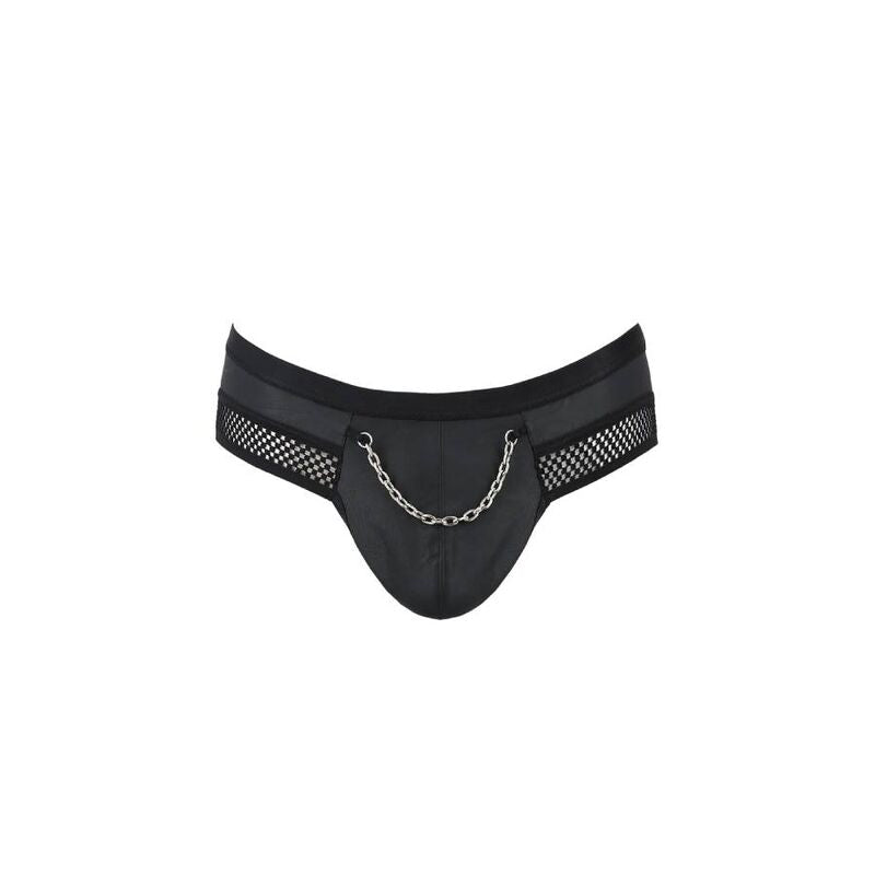 Passion Men - 030 Open Slip Tom Black L/XL, Elegant Underpants with 60% Polyurethane and 40% Polyester Composition