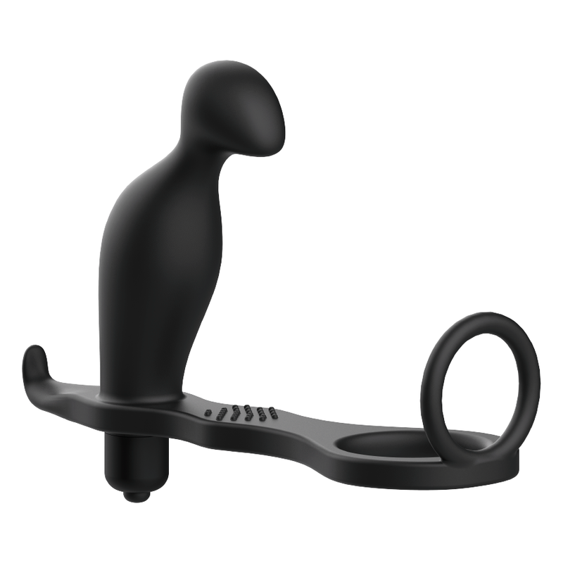 Addicted Toys-Dop Anal Cu Inel Negru Din Silicon 12 Cm