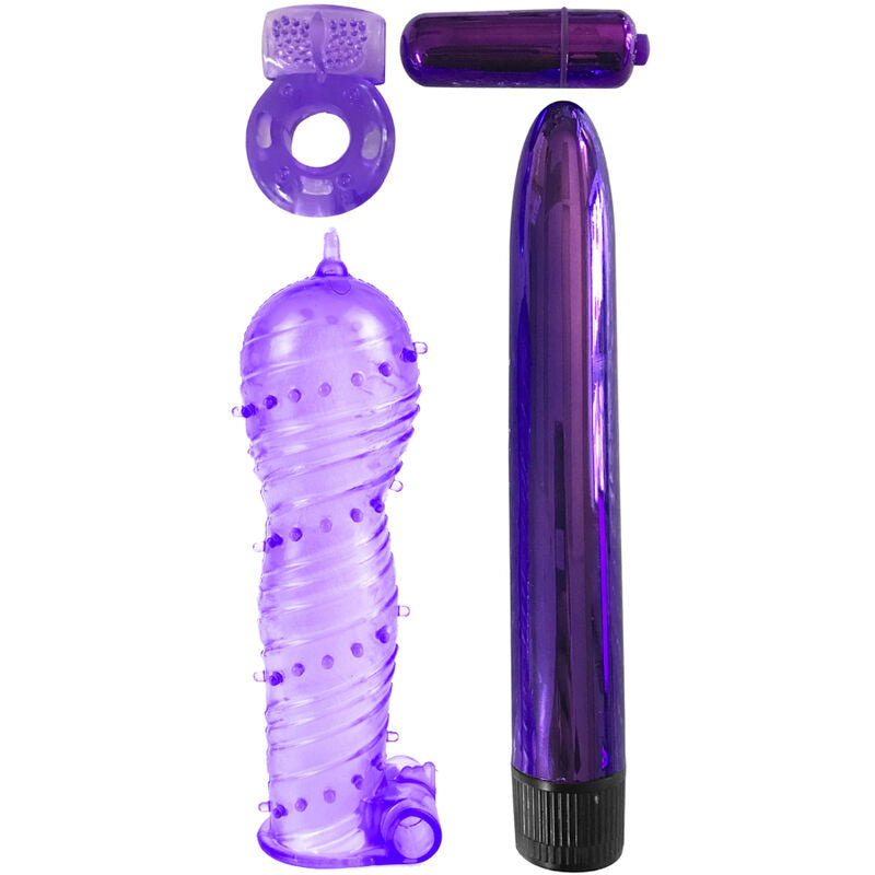 Classix - Slim Vibrator Couple Kit, Textured Sleeve, and C-Ring for Unlimited Pleasure