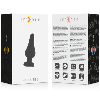 Intense Anal Toys-Dop Anal Intens Pipo S Silicon Negru Negru 9,8 Cm