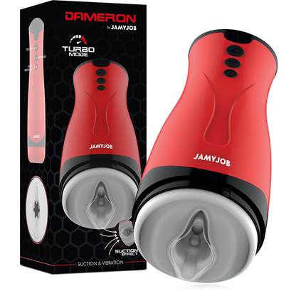 Jamyjob Dameron - Masturbator With Suction, Vibration, and Turbo Mode, Rechargeable, Waterproof