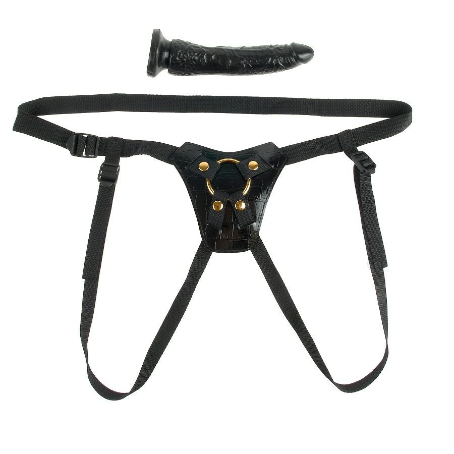 Fetish Fantasy Gold - Designer Harness with 7 inch Realistic Dildo