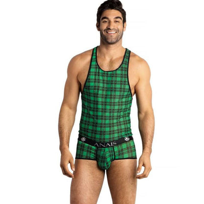 Anais Men Accesories - Magic Top XL, Green Black Plaid Pattern Sexy Men's Underpants, High Quality Male Underwear, Size Guide Available