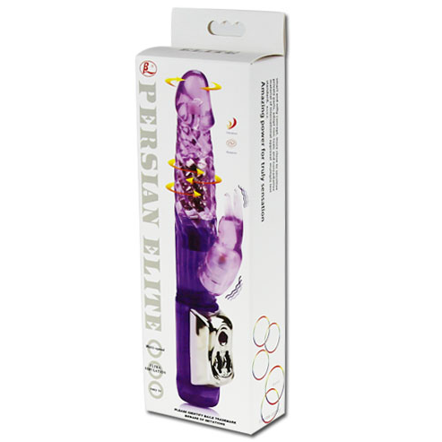 Baile Rotations - Elite Persian Rabbit Baile, Vibrator with Vibrations and Rotations, TPR Material, Dimensions: 23 cm x 3.5 cm, Color: Purple, Works with 3 AAA Batteries