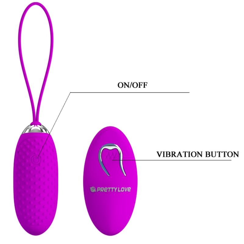 Pretty Love Smart - Joanna Remote Control Egg Vibrator with 12 Vibration Functions and Dimensions of 14 cm