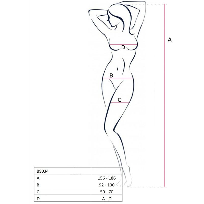 Passion Woman Bodystockings - Black Bodystocking BS034, Sexy Cutout Design, One Size