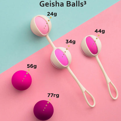 G-Vibe - Set of 5 Geisha Balls3 Pink Sugar, Pelvic Floor Training System with Medical Silicone Balls, 5 Interchangeable Weights