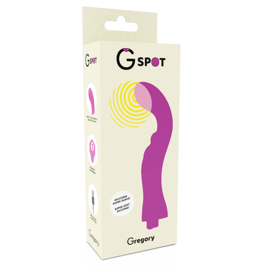 G-Spot - Gregory Rechargeable G-Spot Vibrator, 10 Vibration Modes, Medical Silicone, Purple, Dimensions: 200x50mm